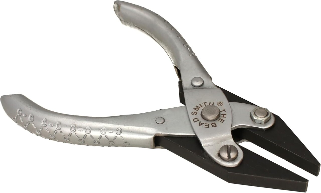 The Beadsmith Chain Nose Parallel Pliers with Spring, Flat Grip for Jewelry Making, Wirework & Repair